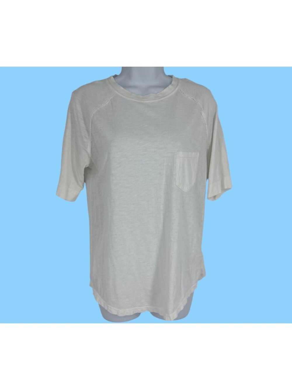 We The Free White Short Sleeve T-Shirt With Front Pocket Women's Size M